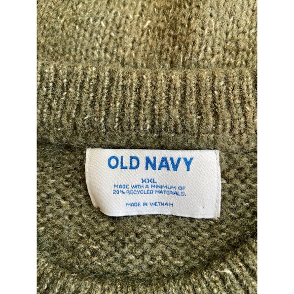 Old Navy Crewneck Sweater XXL Green Knit Heritage Relaxed Cozy Soft Pullover - Picture 4 of 8